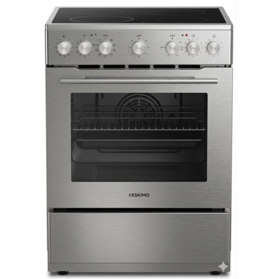 Eskimo ES-VC4034SL Κουζίνα Ηλεκτρική 70lt,ΙΝΟΧ, με Κεραμικές Εστίες 60cm ,Λειτουργία ECO Eskimo ES-VC4034SL Κουζίνα Ηλεκτρική 70lt,ΙΝΟΧ, με Κεραμικές Εστίες 60cm ,Λειτουργία ECO
