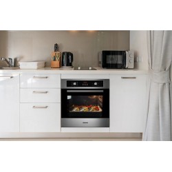 Eskimo ES BO7210N Φούρνος άνω Πάγκου (72lt) , Inox με μαυρο χρώμα πλαίσιο10 λειτουργίες ,συμπ. Convection (αερόθερμος)Τηλεσκοπικός μηχανισμός 
