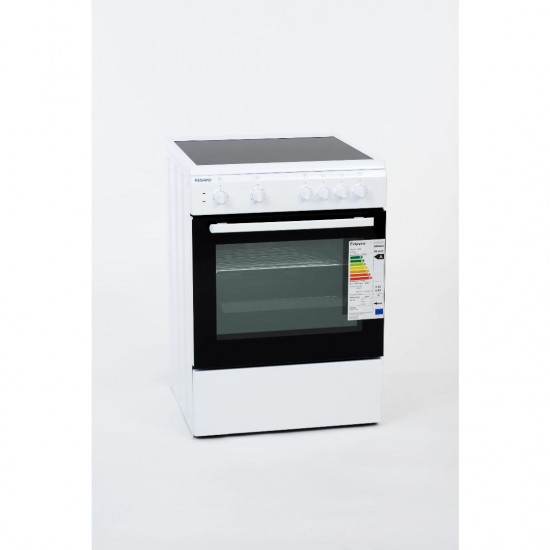 Eskimo ES VC503W με 5 Εστίες κεραμικες ,72lt,λευκη ,αερόθερμος φούρνος (αντιστάσεις & convection αέρας,με Υδρόλυση