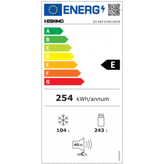 Eskimo ES RBF334E194IN Ψυγειοκαταψύκτης,INOX, (347lt)No Frost Combi υψ195 x πλ 60 x βαθ68,5 Eskimo ES RBF334E194IN Ψυγειοκαταψύκτης,INOX, (347lt)No Frost Combi υψ195 x πλ 60 x βαθ68,5