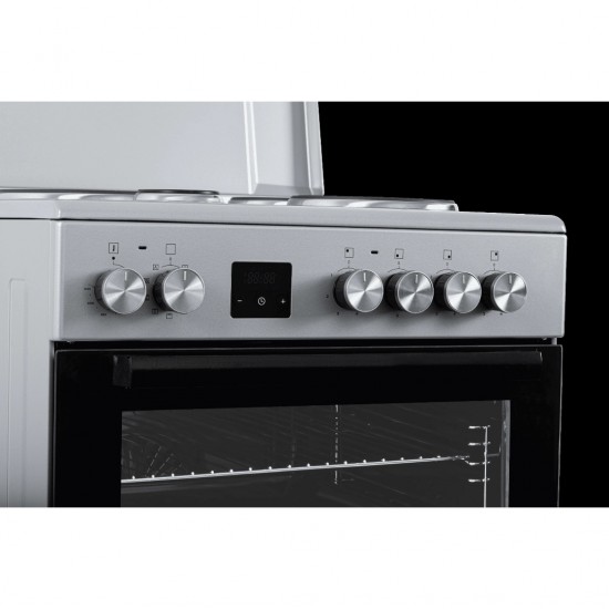 Eskimo ES DW4080PG Κουζίνα Ηλεκτρική 80lt,χρωμαΓΚΡΙ, με Εμαγιέ Εστίες, 60cm,9 λειτουργίες