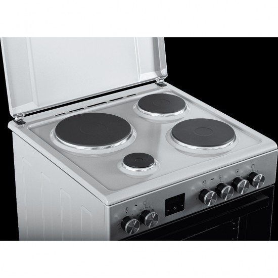 Eskimo ES DW4080PG Κουζίνα Ηλεκτρική 80lt,χρωμαΓΚΡΙ, με Εμαγιέ Εστίες, 60cm,9 λειτουργίες