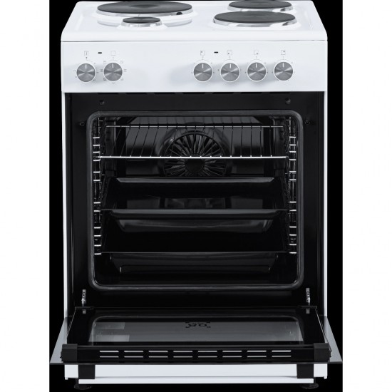 Eskimo ES 4080W, 60cm, 4 Εμαγιέ Ζώνες, Φούρνος 80Lt, 7 Πρ/τα, Class A, Λευκό