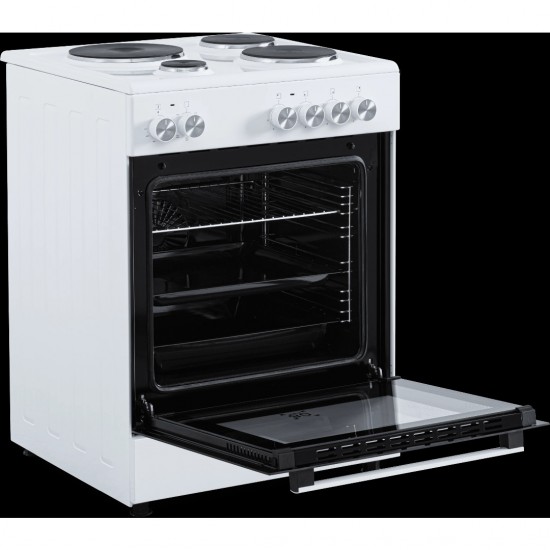 Eskimo ES 4080W, 60cm, 4 Εμαγιέ Ζώνες, Φούρνος 80Lt, 7 Πρ/τα, Class A, Λευκό