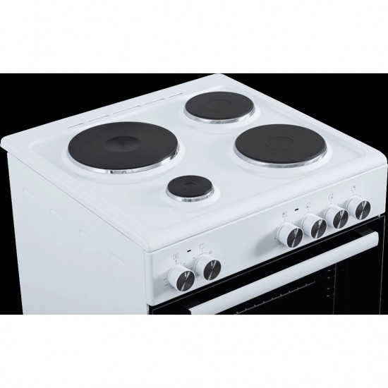 Eskimo ES 4080W, 60cm, 4 Εμαγιέ Ζώνες, Φούρνος 80Lt, 7 Πρ/τα, Class A, Λευκό