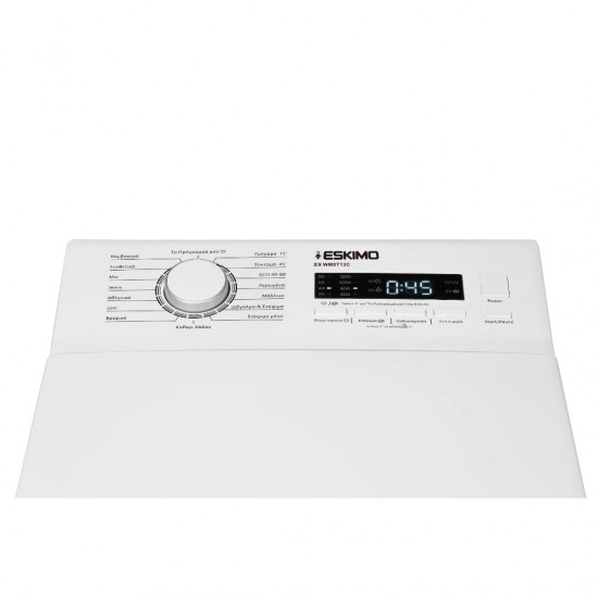 Eskimo ES WM8T13A Πλυντήριο Ρούχων 8kg  Άνω Φόρτωσης (Υ x Π x Β) cm 87,5 x 40 x 61 