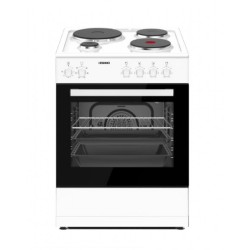 Eskimo ES EM5070W Κουζίνα Εμαγιέ 60εκ,4 Ζώνες, ΑΕΡΟΘΕΡΜΗ,Ενεργ. A, 60lt ,Λευκό,7 Λειτουργίες φούρνου ,υδρόλυσης: καθαρισμός φούρνου με ατμό