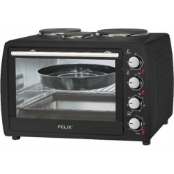 Felix FXO-4504 BK Ηλεκτρικό Φουρνάκι 45lt με 3 Εστίες ,Διπλό τζάμι πόρτας Felix FXO-4504 BK Ηλεκτρικό Φουρνάκι 45lt με 3 Εστίες ,Διπλό τζάμι πόρτας