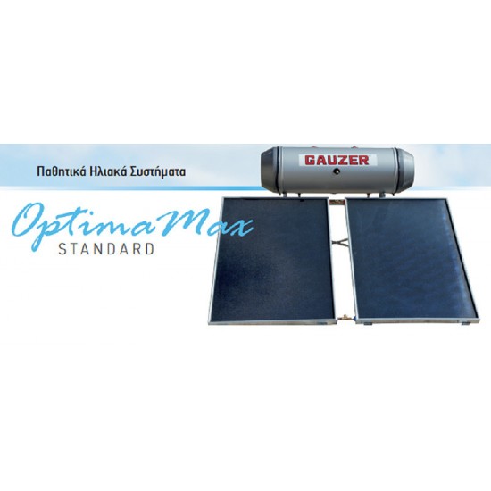 Gauzer Optima Max Standard Ηλιακός Θερμοσίφωνας 100lt/1,5m² Glass Διπλής Ενέργειας με Επιλεκτικό Συλλέκτη