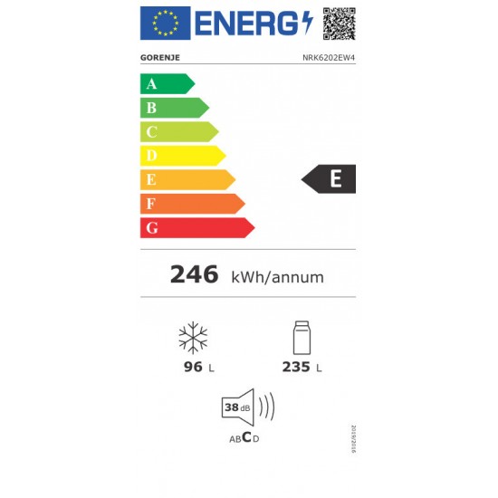 Gorenje NRK6202EW4 736283 Ψυγειοκαταψύκτης 331lt Total NoFrost Υ200xΠ60xΒ59.2εκ. Λευκός Gorenje NRK6202EW4 736283 Ψυγειοκαταψύκτης 331lt Total NoFrost Υ200xΠ60xΒ59.2εκ. Λευκός