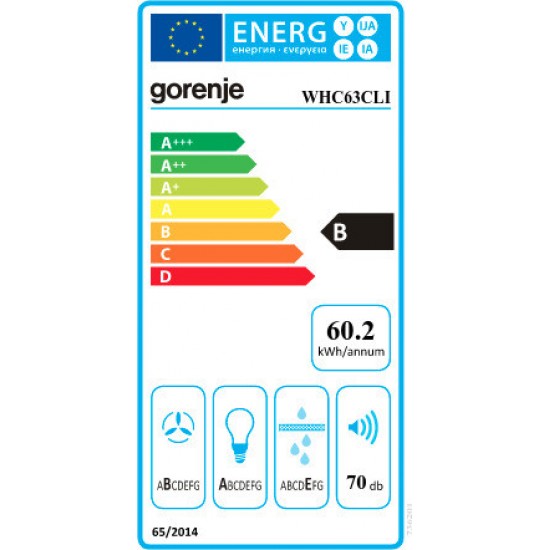 Gorenje WHC63CLI Απορροφητήρας Καμινάδα 60cm Μπεζ ,650 m³/h Gorenje WHC63CLI Απορροφητήρας Καμινάδα 60cm Μπεζ ,650 m³/h