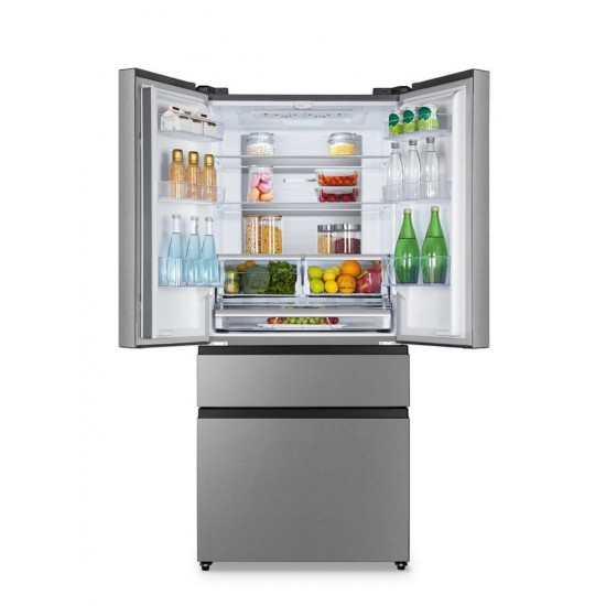 Hisense RF540N4SBI2 Ψυγείο Ντουλάπα 480lt Total NoFrost Υ181.7xΠ79.4xΒ70.6cm Inox