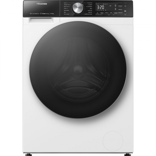 Hisense WF5S1045BW Πλυντήριο Ρούχων 10.5kg ατμου,1400 Στροφών,Inverter Motor ,Wi-Fi,SterilTub,Αυτόματη Δοσολογία,Quick Wash (15’) / Power (49’):