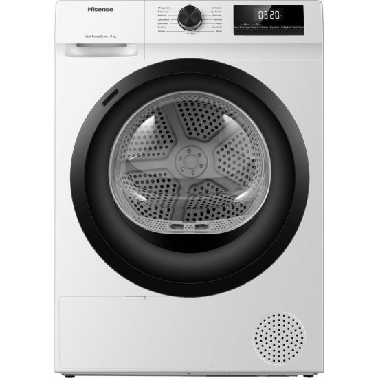 Hisense DHQE800BW2 Στεγνωτήριο Ρούχων 8kg A++ με Αντλία Θερμότητας Hisense DHQE800BW2 Στεγνωτήριο Ρούχων 8kg A++ με Αντλία Θερμότητας