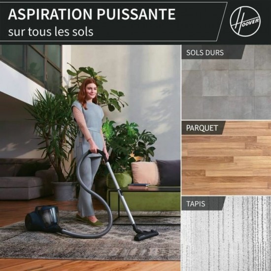 Hoover HP110HM 011 Ηλεκτρική Σκούπα 700W με Κάδο 2lt Μπλε 