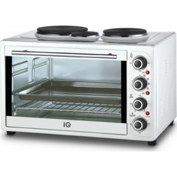 IQ KC-1241 White Ηλεκτρικό Φουρνάκι 45lt με 3 Εστίες , 1800W,Πόρτα με διπλό τζάμι  ,χρωμα λευκο  η χρωμα καφε