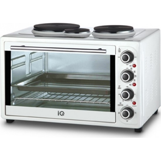 IQ KC-1241 White Ηλεκτρικό Φουρνάκι 45lt με 3 Εστίες , 1800W,Πόρτα με διπλό τζάμι ,χρωμα λευκο η χρωμα καφε IQ KC-1241 White Ηλεκτρικό Φουρνάκι 45lt με 3 Εστίες , 1800W,Πόρτα με διπλό τζάμι ,χρωμα λευκο η χρωμα καφε