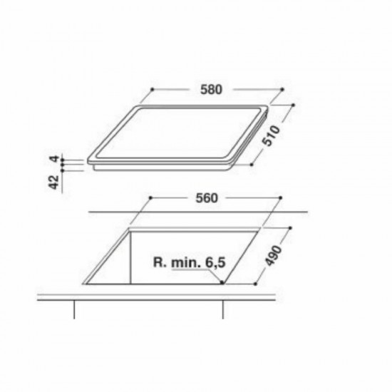 Indesit RI 161 C Αυτόνομη Κεραμική Εστία Μαύρη