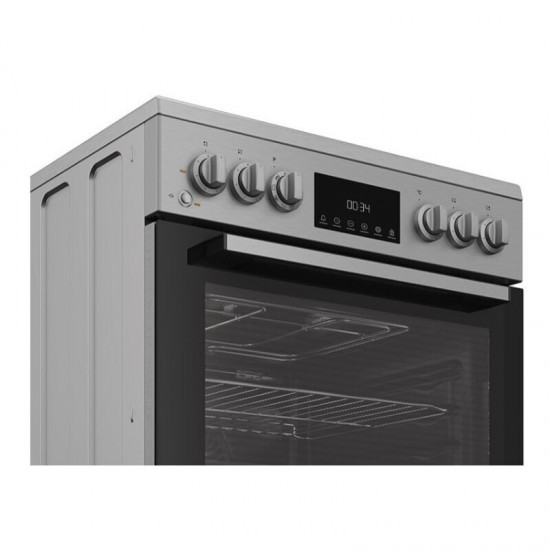 Indesit I6V8LMX Κουζίνα 66lt με Κεραμικές Εστίες Π60cm Inox 8 τρόπους λειτουργίας,με υδρόλυση