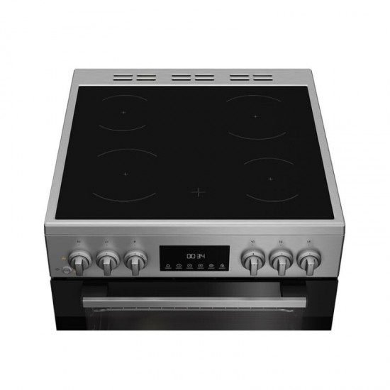 Indesit I6V8LMX Κουζίνα 66lt με Κεραμικές Εστίες Π60cm Inox 8 τρόπους λειτουργίας,με υδρόλυση