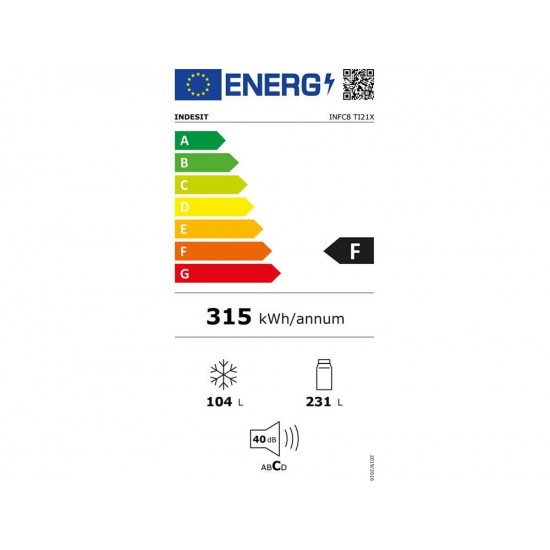 Indesit INFC8 TI21X Ψυγειοκαταψύκτης (335lt) Inox NoFrost (191.2x59.6x67.8) Indesit INFC8 TI21X Ψυγειοκαταψύκτης (335lt) Inox NoFrost (191.2x59.6x67.8)