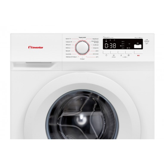 Inventor GA1014W Πλυντήριο Ρούχων 10kg με Τεχνολογία Ατμού 1400 Στροφών,A‑10%, με BLDC inverter μοτέρ,Γρήγορη πλύση 15’ & 45’
