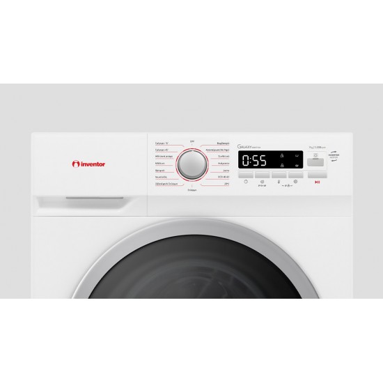Inventor GX0914A Πλυντήριο Ρούχων 9kg με Ατμό 1400 Στροφών,BLDC Inverter Μοτέρ, Inventor GX0914A Πλυντήριο Ρούχων 9kg με Ατμό 1400 Στροφών,BLDC Inverter Μοτέρ,