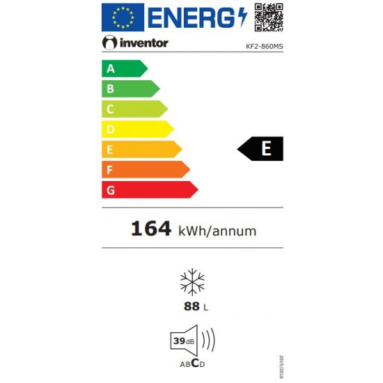Inventor KF2-860MS Κάθετος Καταψύκτης 88lt Silver Y84,5xΠ55,3xΒ57,4