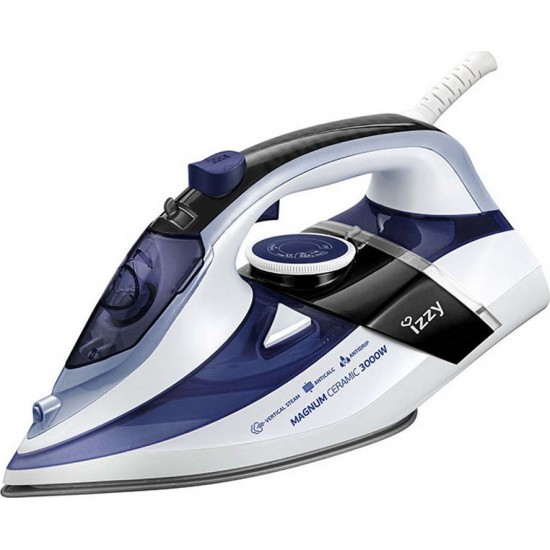 Izzy Magnum Ceramic 3000 Σίδερο Ατμού 3000W με Συνεχόμενη Παροχή 50gr/min ,Έξτρα ατμός 90gr/min