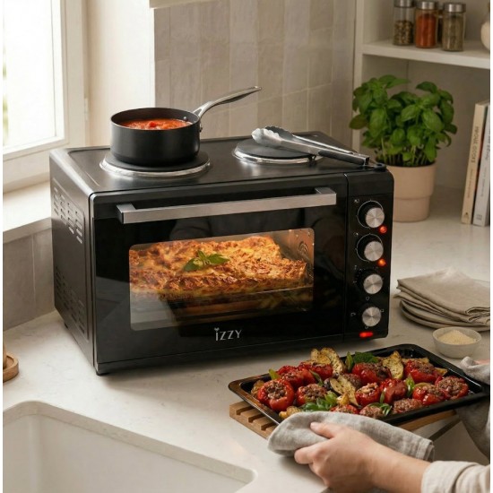 Izzy IZ-8015 1013702 Ηλεκτρικό Φουρνάκι 48lt με 2 Εστίες