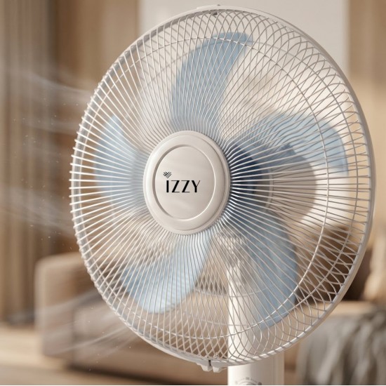 Izzy IZ-9020+ Ανεμιστήρας Ορθοστάτης 70W Διαμέτρου 40cm Λευκός ,Μεγάλη διάμετρος 16’’(40εκ.) • 5 πτερύγια ,Χρονοδιακόπτης 60 λεπτών Izzy IZ-9020+ Ανεμιστήρας Ορθοστάτης 70W Διαμέτρου 40cm Λευκός ,Μεγάλη διάμετρος 16’’(40εκ.) • 5 πτερύγια ,Χρονοδιακόπτης 60 λεπτών