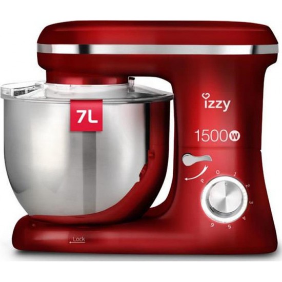 Izzy IZ-1500 Κουζινομηχανή 1500w με Ανοξείδωτο Κάδο 7lt Spicy Red Izzy IZ-1500 Κουζινομηχανή 1500w με Ανοξείδωτο Κάδο 7lt Spicy Red