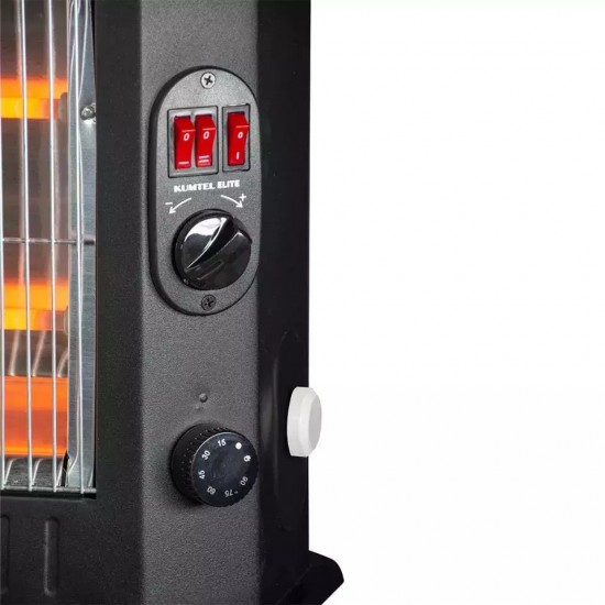 Kumtel KS-2710 Σόμπα Χαλαζία με Θερμοστάτη 2800W Black ,5 λάμπες χαλαζία, 3 μπρος και 2 στο επάνω μέρο Kumtel KS-2710 Σόμπα Χαλαζία με Θερμοστάτη 2800W Black ,5 λάμπες χαλαζία, 3 μπρος και 2 στο επάνω μέρο