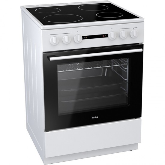 Korting KEC6A40WG Κουζίνα 71lt με Κεραμικές Εστίες Π60cm Λευκή,Υδρόλυση Korting KEC6A40WG Κουζίνα 71lt με Κεραμικές Εστίες Π60cm Λευκή,Υδρόλυση