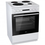 Korting KE6A40WM, 742630,Κουζίνα 71lt με Εμαγιέ Εστίες Π60εκ. Λευκή,9 προγράμματα,Σταθεροί διακόπτες, Aqua Clean 