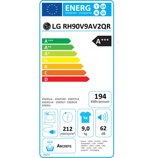 LG RH90V9AV2QR Στεγνωτήριο Ρούχων με Αντλία Θερμότητας 9kg A+++ ,Wi-Fi LG RH90V9AV2QR Στεγνωτήριο Ρούχων με Αντλία Θερμότητας 9kg A+++ ,Wi-Fi