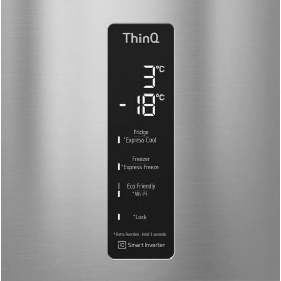 LG GBB62PZHMN Ψυγειοκαταψύκτης (384lt) NoFrost Inox Υ203xΠ59.5xΒ68.2εκ.5 χρόνια εγγύηση 10 χρόνια στο μοτέρ
