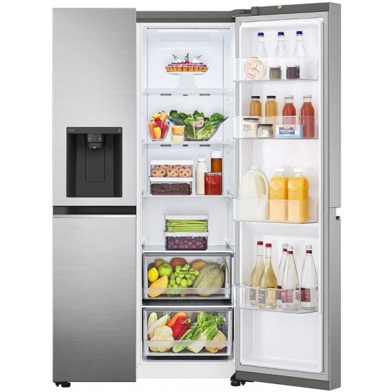 LG GSLV70PZTE Ψυγείο Ντουλάπα 635lt Total NoFrost με ψηφιακούς αισθητήρεςΥ179xΠ91.3xΒ73.5εκ. Inox - Silver ,χειρισμός με τον Φωνητικό βοηθό,ThinQ™ / Smart Diagnosis / Wifi