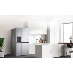 LG GSLV70PZTE Ψυγείο Ντουλάπα 635lt Total NoFrost με ψηφιακούς αισθητήρεςΥ179xΠ91.3xΒ73.5εκ. Inox - Silver ,χειρισμός με τον Φωνητικό βοηθό,ThinQ™ / Smart Diagnosis / Wifi