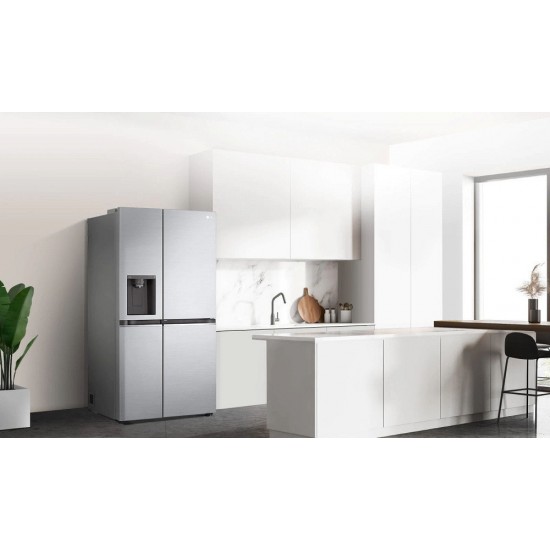 LG GSLV70PZTE Ψυγείο Ντουλάπα 635lt Total NoFrost με ψηφιακούς αισθητήρεςΥ179xΠ91.3xΒ73.5εκ. Inox - Silver ,χειρισμός με τον Φωνητικό βοηθό,ThinQ™ / Smart Diagnosis / Wifi