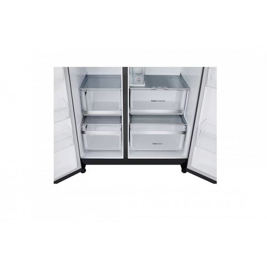 LG GSLE91EVAC Ψυγείο Ντουλάπα 461lt Full No Frost ,Μαύρο,  • Multi Air Flow,Wifi ,DoorCooling+TM ,Υ179xΠ92.5xΒ73.5cm UVnano