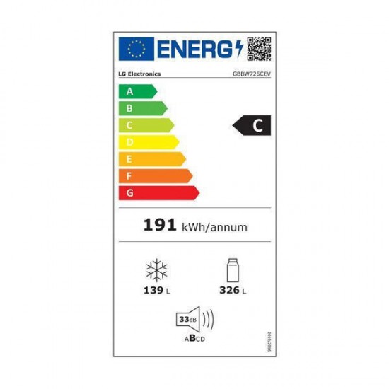 LG GBBW726CEV Ψυγειοκαταψύκτης 465lt Full No Frost Υ203xΠ69.7xΒ70.4cm ,Smart Inverter Compressor ,Multi Air Flow, DoorCooling+ThinQ (Wi-Fi) LG GBBW726CEV Ψυγειοκαταψύκτης 465lt Full No Frost Υ203xΠ69.7xΒ70.4cm ,Smart Inverter Compressor ,Multi Air Flow, DoorCooling+ThinQ (Wi-Fi)