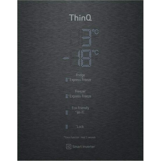 LG GBB569MCAMB Ψυγειοκαταψύκτης 462lt Total NoFrost Υ185xΠ70.5xΒ74εκ. Μαύρος,SmartThinQ™,Wi-Fi