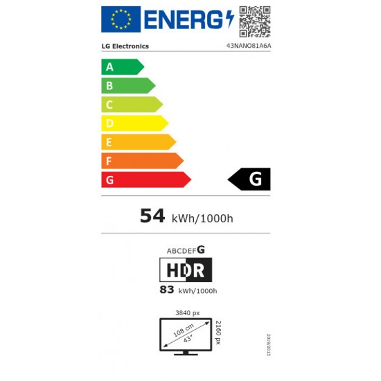 LG 43NANO81A6A Smart Τηλεόραση 43" 4K UHD DLED HDR, LG AI Voice ID , NanoCell.