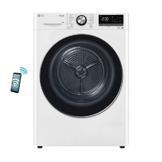 LG RH80V9AV2N Στεγνωτήριο 8kg με DUAL Inverter HeatPump,Με το ThinQ™ και Wi-Fi ,Α+++ / C