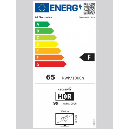 LG 50NANO81A6A Smart 50" 4K UHD DLED HDR NanoCell.HDR10 Pro ,AI Search ,AI Chatbot,