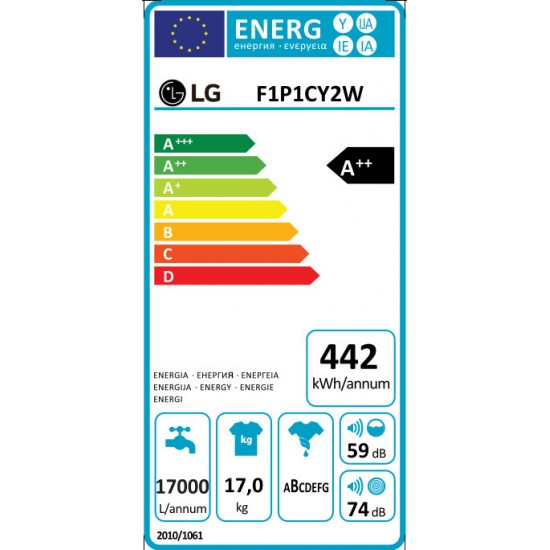 LG F1P1CY2W Πλυντήριο Ρούχων (17kg) 1100rpm Α++