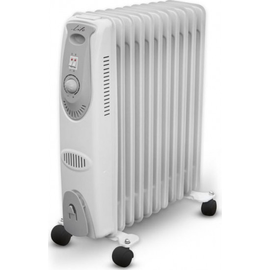 LIFE COMFY 221-0078 Ηλεκτρικό καλοριφέρ λαδιού με 11 φέτες μεγάλου μεγέθους, 2500W, λευκό. LIFE COMFY 221-0078 Ηλεκτρικό καλοριφέρ λαδιού με 11 φέτες μεγάλου μεγέθους, 2500W, λευκό.