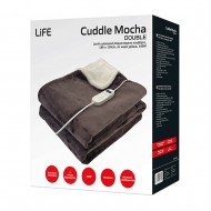 Life Cuddle Mocha Ηλεκτρική ΔΙΠΛΗ Κουβέρτα Πλενόμενη , flannel fleece - sherpa fleece ,με Χρονοδιακόπτη Καφέ 160W 180x130cm,9 επίπεδα θερμοκρασίας 