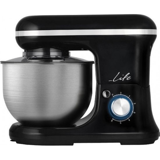LIFE Sous Chef Μαύρο Κουζινομηχανή ,Iσχυρό μοτέρ 1200W,καδος 5λ, 6 ταχυτήτων και παλμικής λειτουργίας LIFE Sous Chef Μαύρο Κουζινομηχανή ,Iσχυρό μοτέρ 1200W,καδος 5λ, 6 ταχυτήτων και παλμικής λειτουργίας